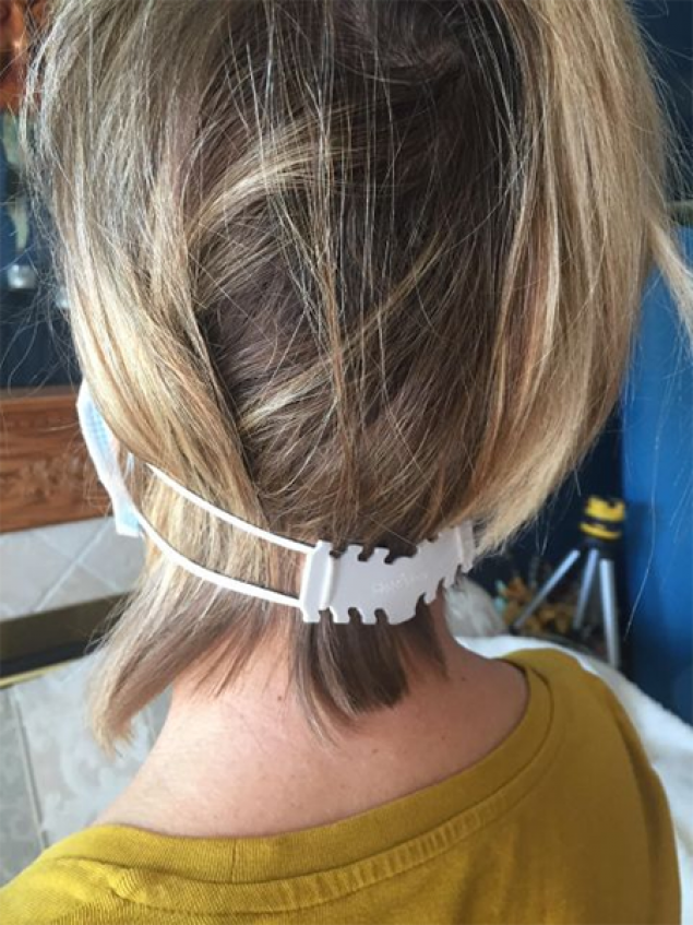 Mask extender pictured on back of head
