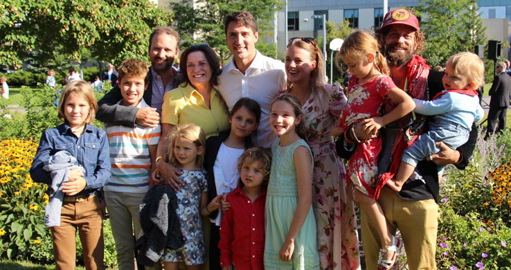 Margaret Trudeau and her family smiling