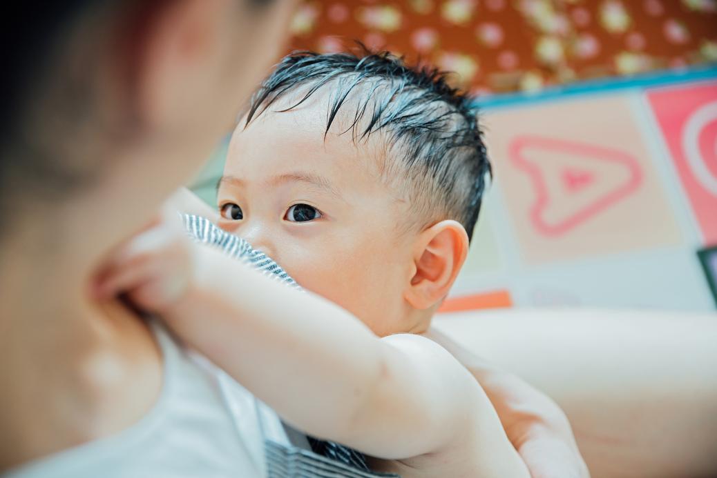 Woman breastfeeding baby