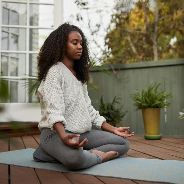 Woman meditating