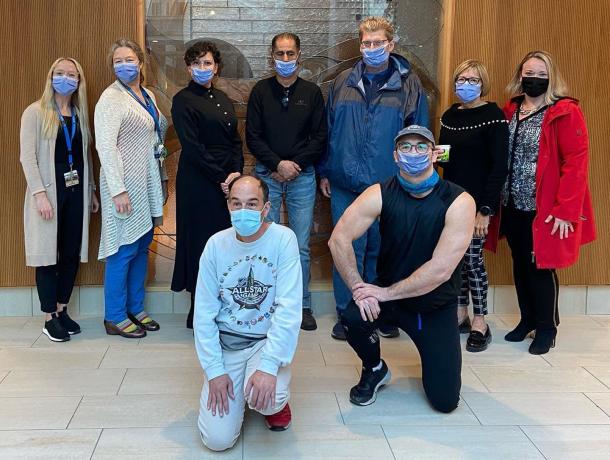 Alexis Boyle (third from left), the artists, along with representatives from The Royal and the Ottawa Art Gallery gathered at the official unveiling of “Enchanted Forest” in November 2022.