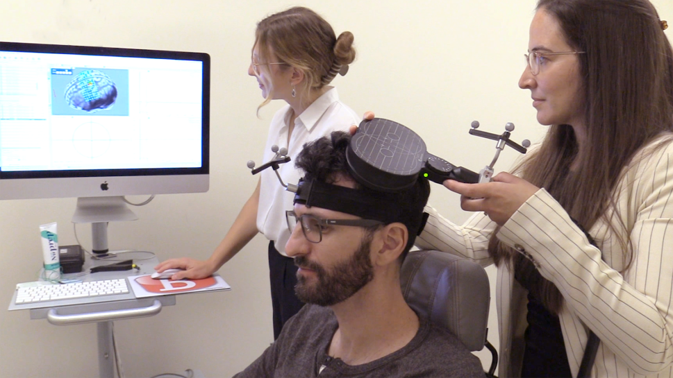 Researchers explore how exercise supercharges rTMS for treatment-resistant depression. Dr. Lara Pilutti, Dr. Arthur Chaves and Dr. Sara Tremblay.