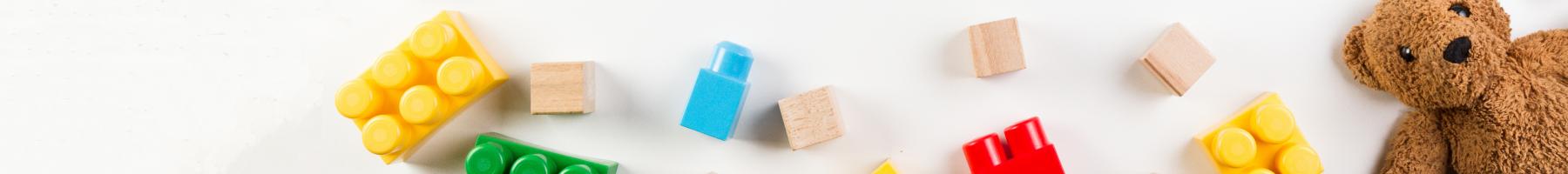 Life with a baby Toy block and stuffed bear