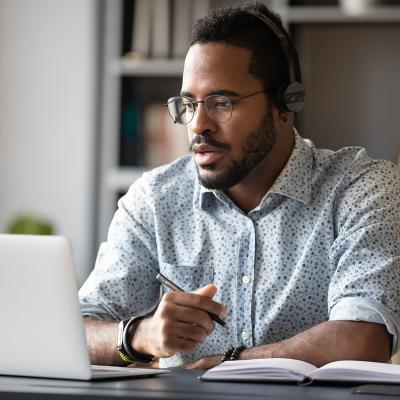 Man working on a laptop