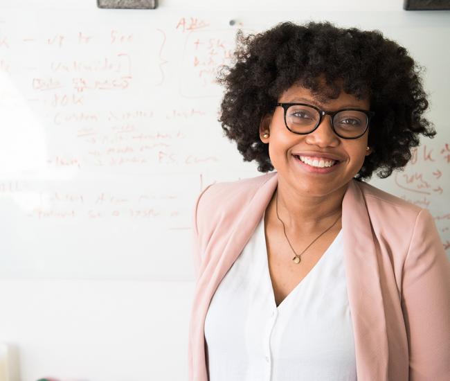 Woman smiling