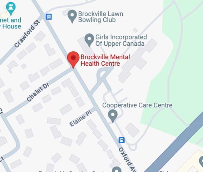 Google map of the Brockville Mental Health CentreGetting to the Brockville Mental Health Centre