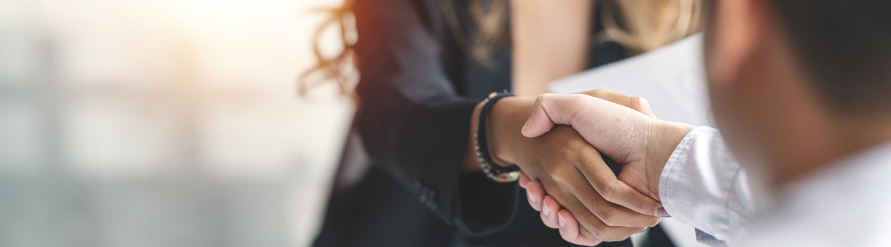 Two people shaking hands
