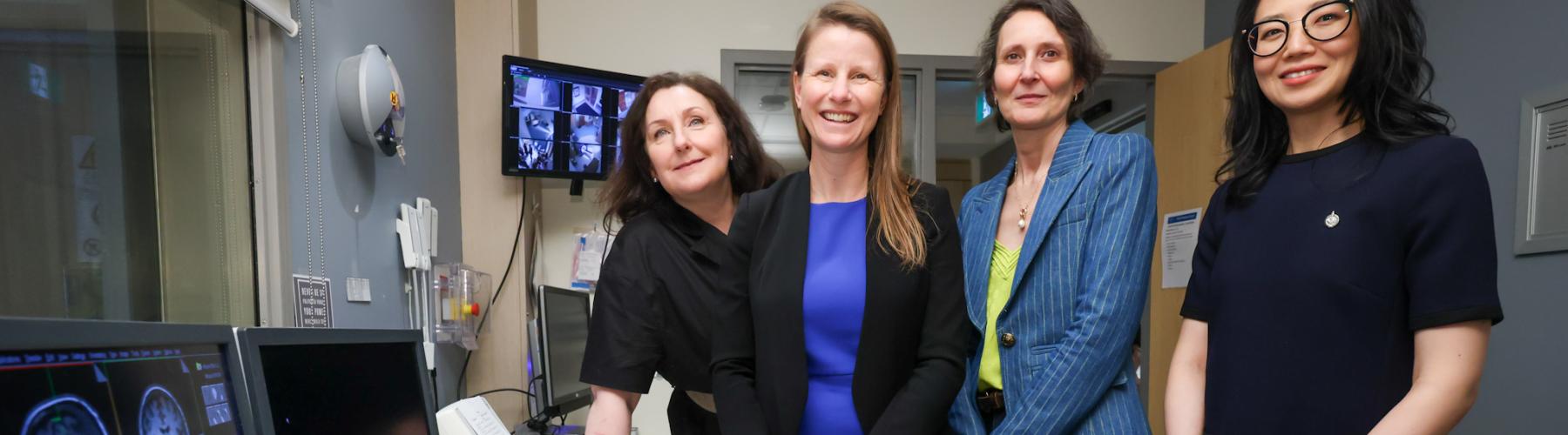 Florence Dzierszinski, Katie Dinelle, Viviane Poupon, and Parliamentary Secretary of Health Maggie Chi