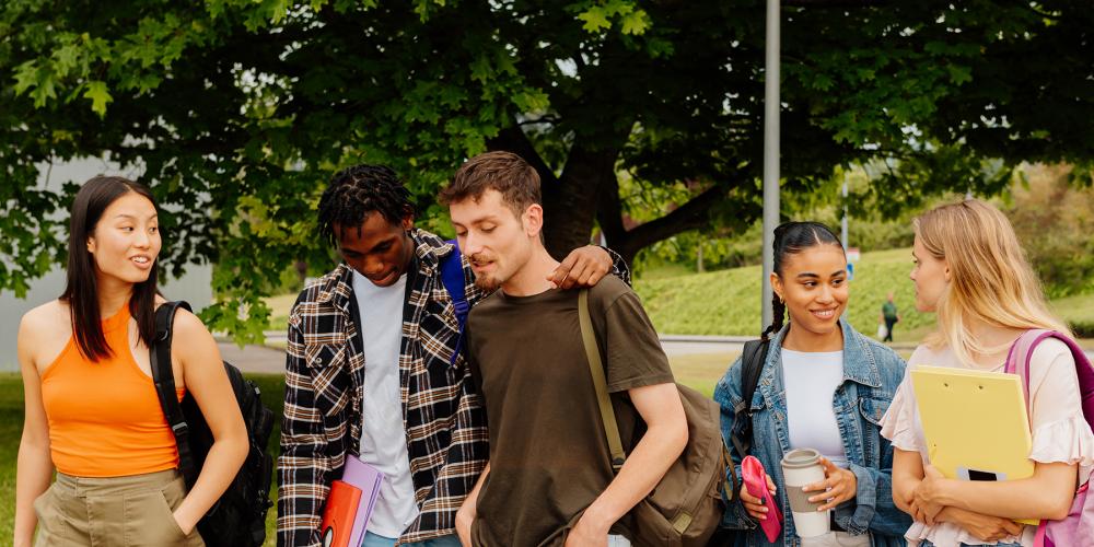 Teenagers heading back to school.